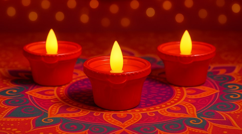 LED Light Water Sensor Diyas Plastic with, Ambient Lights, (Pack of 6/12/18/24)