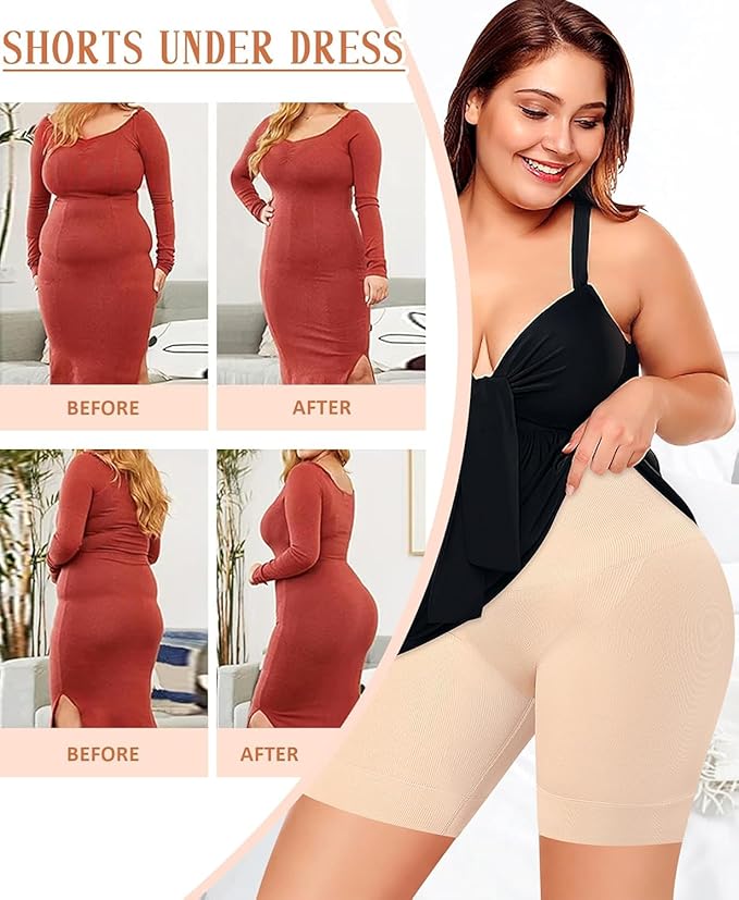 SculptEase™ High-Waist Tummy Control Shapewear for Women – Seamless Slim Fit Body Shaper Shorts